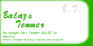 balazs temmer business card